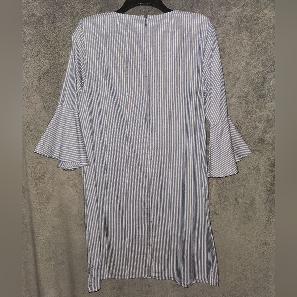 J. Crew Blue and White Striped Mini Dress Size 10 - Picture 6 of 9